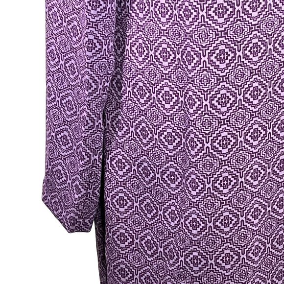 Prana Cece Purple Geometric Print Long Sleeve Shift Dress Small - Picture 6 of 12